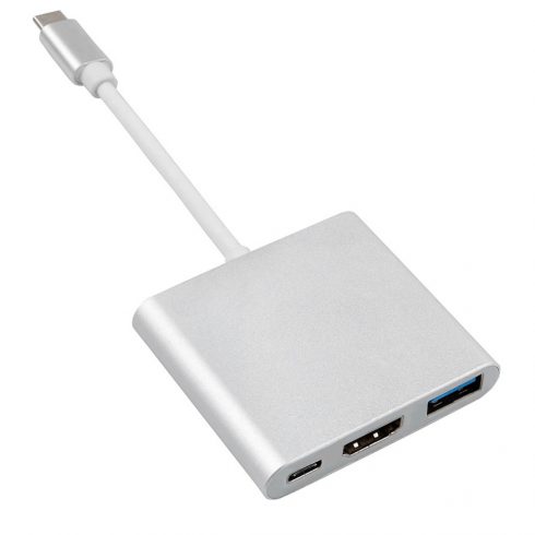 MCTV-840 52385 USB-C - HDMI / USB 3.0 / USB-C adapter kovinsko ohišje, 4K