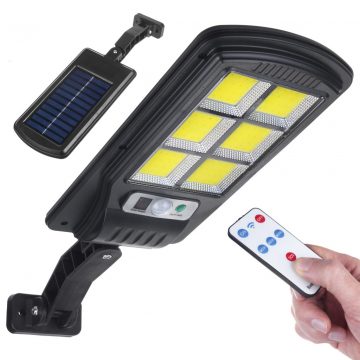   Solarna LED ulična svetilka s senzorjem gibanja in daljinskim upravljalnikom Maclean IP54, 4W, 400lm, 6500K, Li-ion 1200 mAh, 3 načini MCE446