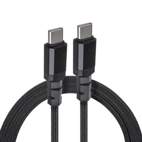 2 x USB-C 100W Maclean kabel, PD podpora, prenos podatkov do 10Gbps, 5A, črn, dolžina 1m, MCE491