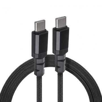   2 x USB-C 100W Maclean kabel, podpora PD, prenos podatkov do 10Gbps, 5A, črn, dolžina 2m, MCE492