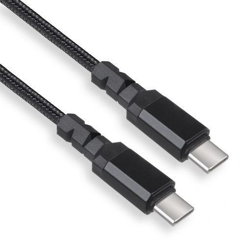 2 x USB-C 15W Maclean kabel, podpira standard QC 3.0, prenos podatkov, 3A, črn, dolžina 1m, MCE493