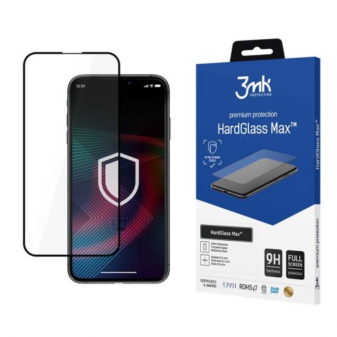 3mk HardGlass Max - kaljeno steklo za iPhone 14 (črna)