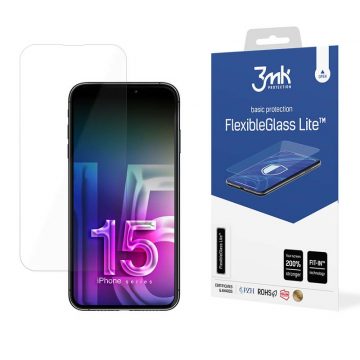 3mk FlexibleGlass Lite - Hibridno steklo za iPhone 15 Pro