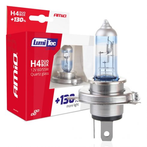 Halogenske žarnice h4 12v 60/55w lumitec limited +130% duo amio-01405