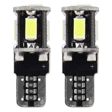 Canbus LED žarnice 5smd 5730 t10 w5w bele amio-01628