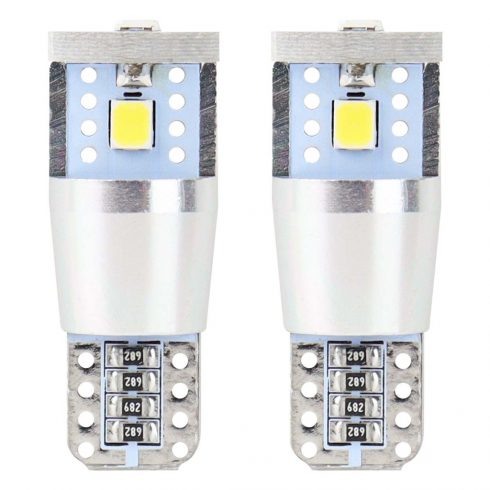 LED žarnice canbus 3smd 2835 t10e w5w alu bela 12v 24v amio-01637