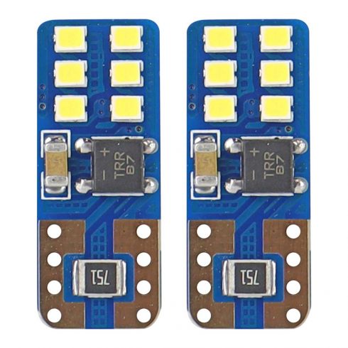 LED žarnice canbus 12smd ultrabright 2016 t10e w5w bele 12v 24v amio-01638