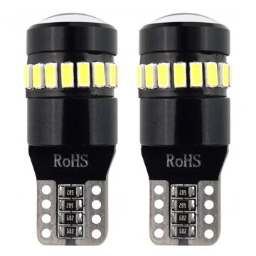   Canbus LED žarnice 18smd 3014 + 1smd 1smd t10 w5w bele 12v 24v amio-02446