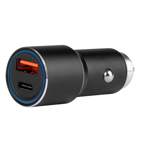 Aluminijast avtopolnilec PCH PRO-08 USB-C + USB 38W 12V 24V amio-02934