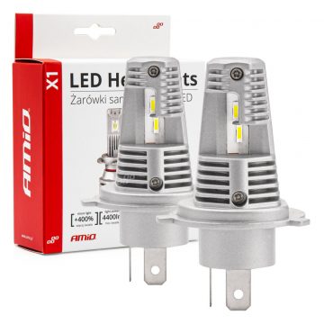   LED žarnice za avto x1 serija h4/h19 6500k canbus amio-02965