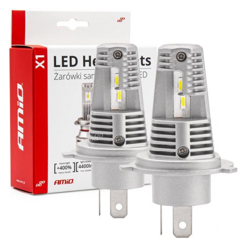 LED žarnice za avto x1 serija h4/h19 6500k canbus amio-02965