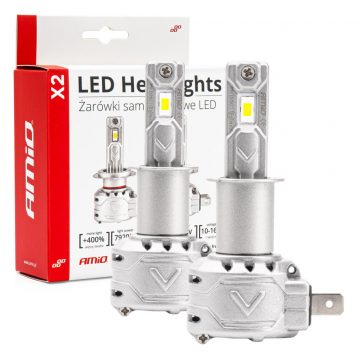 LED žarnice za avto x2 serija h3 6500k canbus amio-02971