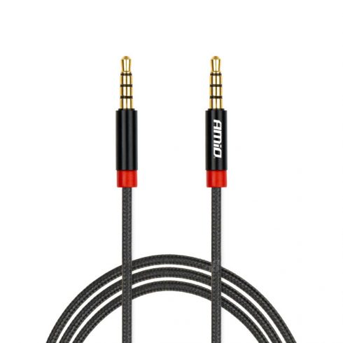 Aux kabel mini jack 3,5 mm pleten 100 cm amio-03269