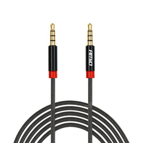 Aux kabel mini jack 3,5 mm pleten 200 cm amio-03270