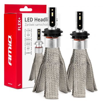   LED avto žarnice flex+ serija h7-1 12v 24v 6000k canbus amio-03661