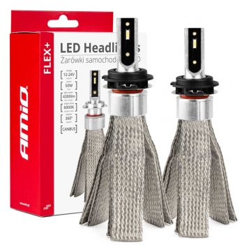   LED avto žarnice flex+ serija h7-6 12v 24v 6000k canbus amio-03662