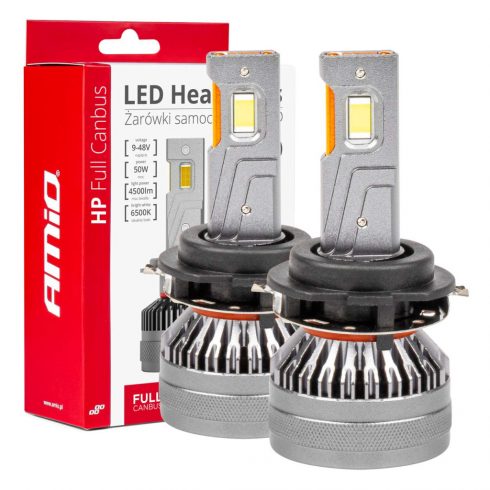 LED avto žarnice hp series full canbus h7-6 6500k amio-03676