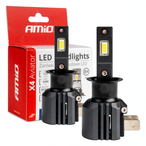 LED žarnice za avto serije x4 aviator h3 6500k canbus amio-03762