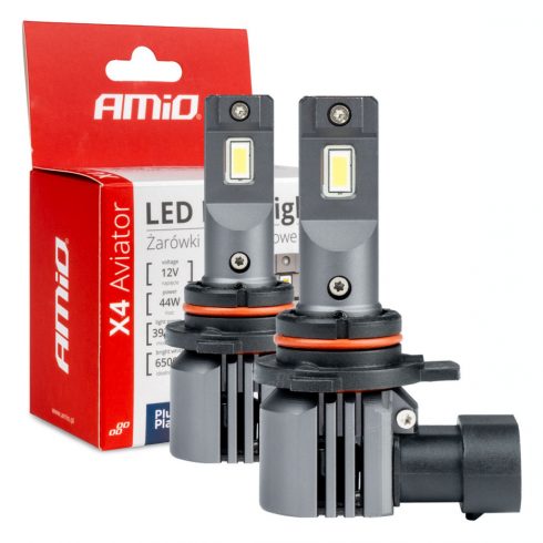 LED žarnice za avto serije x4 aviator hir2 9012 6500k canbus amio-03768