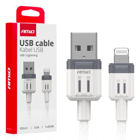 USB-A polnilni kabel - Lightning iPhone 3a 100cm fulllink amio-03907