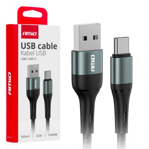 USB-A - USB-C 3a polnilni kabel 100 cm fulllink amio-03911