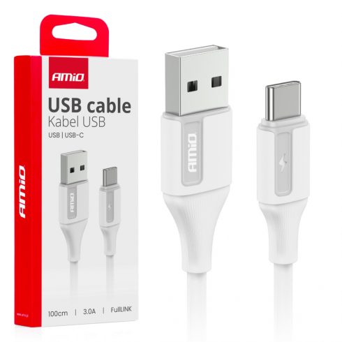 USB-A - USB-C 3A polnilni kabel 100 cm fulllink amio-03917