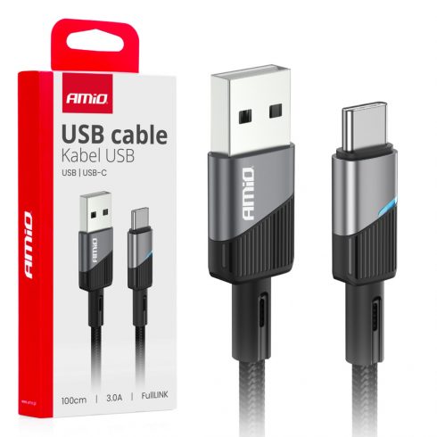 USB-A - USB-C 3A polnilni kabel 100 cm fulllink amio-03923