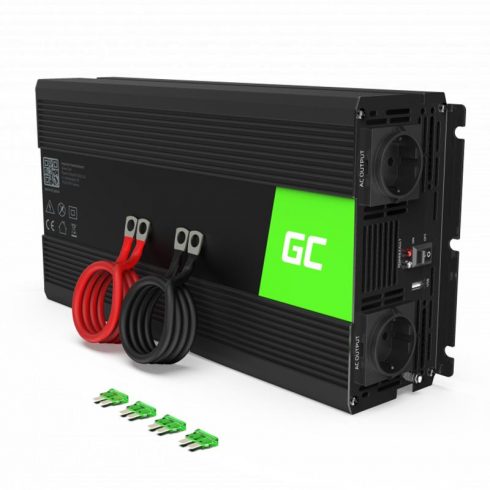 Green Cell - Napetostni pretvornik Inverter 24V na 230V 1500W / 3000W Modificiran sinusni val