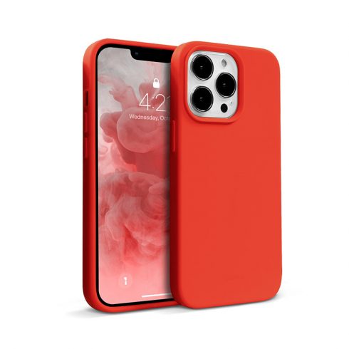 Tekoči silikonski ovitek Crong Color Cover za iPhone 13 Pro (rdeč)