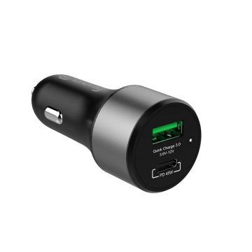   Crong Power Car Charger 63W - USB-C PD 45W avtopolnilec + USB QC 3.0 18W (črn)