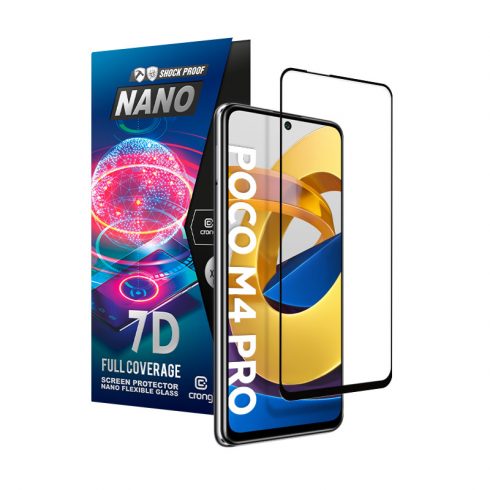 Crong 7D Nano Flexible Glass – hibridna zaščita zaslona s polno pokritostjo 9H POCO M4 Pro 5G