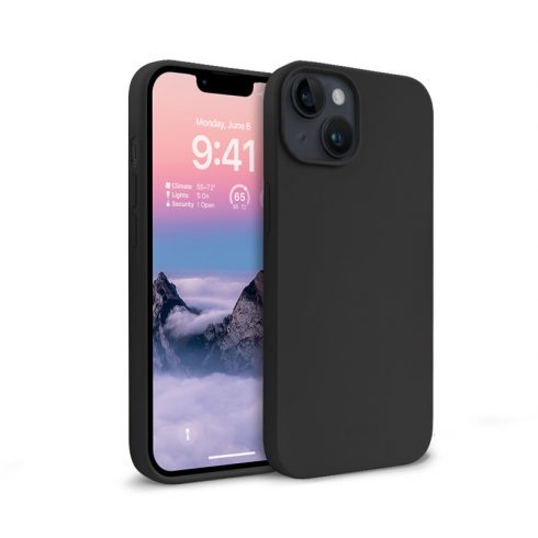 Tekoči silikonski ovitek Crong Color Cover za iPhone 14 / 13 (črn)