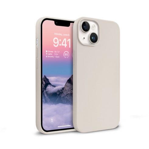 Tekoči silikonski ovitek Crong Color Cover za iPhone 14 / 13 (kamen)