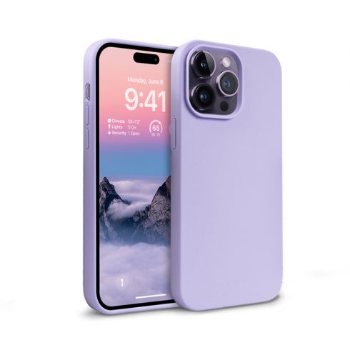 Tekoči silikonski ovitek Crong Color Cover za iPhone 14 Pro (vijoličen)