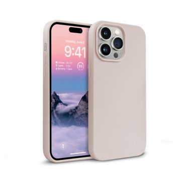   Tekoči silikonski ovitek Crong Color Cover za iPhone 14 Pro Max (peščeno roza)