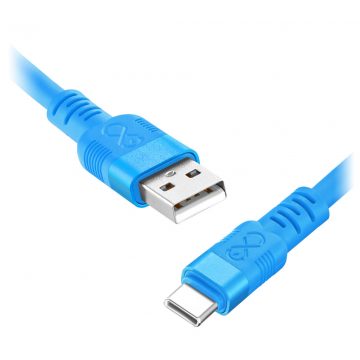   Kabel USB-A - USB-C eXc WHIPPY Pro, 0,9 M, 60 W, hitro polnjenje, pastelna mešana barva