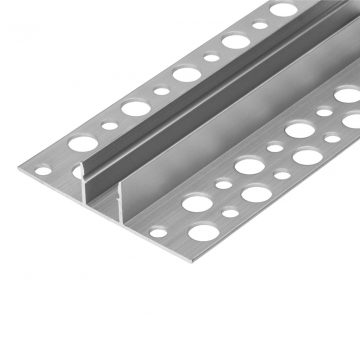   Aluminijasti profil za LED trakove, 2000 x 52,8 x 13 mm, vdolben v mavčne plošče, srebrn