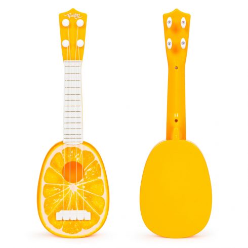 Ukulele kitara za otroke, štiri strune, oranžna