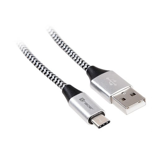 TRACER USB 2.0 TYPE-C A vtič - C vtični kabel 1,0 m črn in srebrn