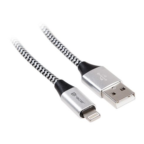 TRACER USB 2.0 iPhone AM - lightning kabel 1,0 m, črno srebrn