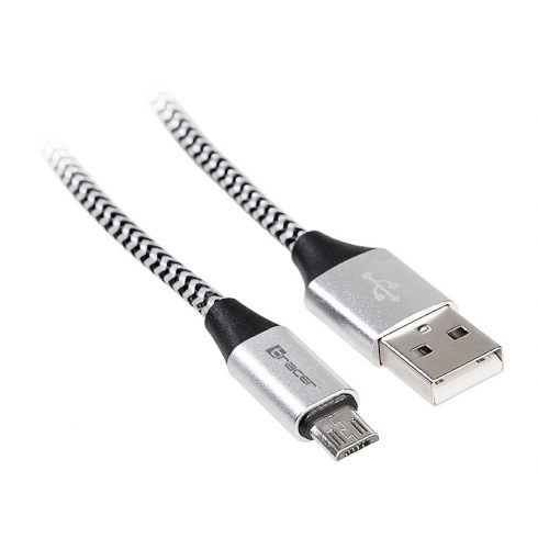 TRACER USB 2.0 AM - mikro kabel 1,0 m, črno srebrn