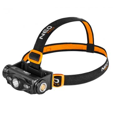   USB polnilna naglavna svetilka 1000 lm rdeča/modra CREE LED + LED