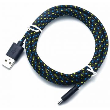 KK21E Micro USB-USB kabel, 3m pleten