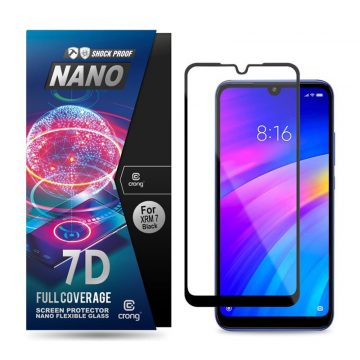   Crong 7D Nano Fleksibilno steklo – polno pokrito hibridno zaščitno steklo 9H Xiaomi Redmi 7