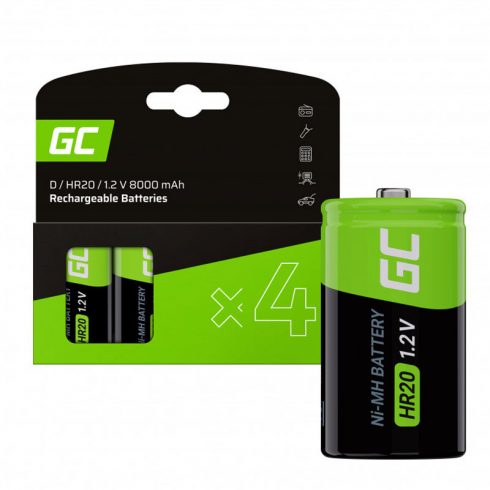 Akumulatorske baterije Green Cell 4x D R20 HR20 Ni-MH 1,2 V 8000 mAh