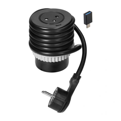 2P+Z namizna vtičnica s sistemom EasyEject, USB 3.0, 1,5 m + USB adapter