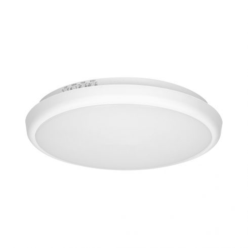 CERS LED 16W, stropna svetilka z mikrovalovnim senzorjem gibanja, 1300lm, IP65, 4000K, opal polikarbonat, bela, funkcija zatemnitve