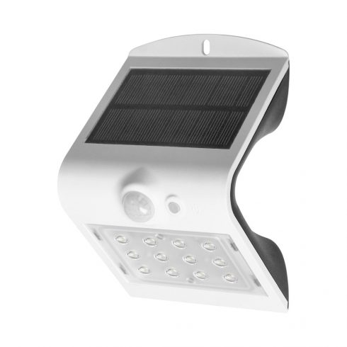 SILOE LED 1,5W, solarna svetilka s senzorjem gibanja 120 stopinj, 190lm, IP65, 4000K, 1200mAh, dvojni vir svetlobe, bela