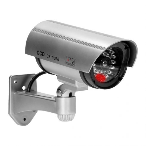 Lažna nadzorna kamera CCTV, polnilna, srebrna