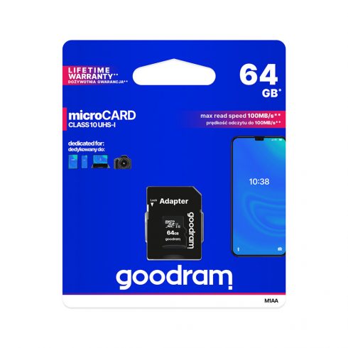 64 GB UHS-I Goodram microSD spominska kartica z adapterjem